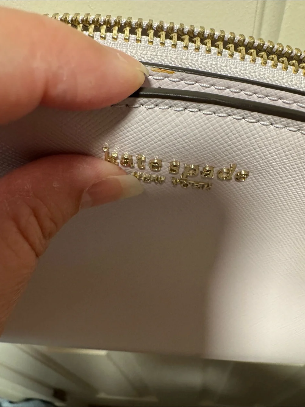 Kate Spade Lilac Saffiano Leather Hilli Dome Crossbody with Gold Chain